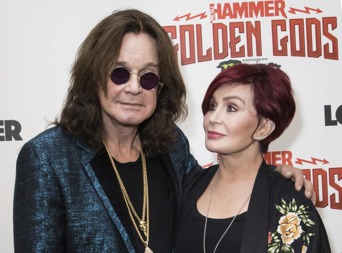 Ozzy Osbourne, left, and his wife Sharon Osbourne at the Metal Hammer Golden God awards.