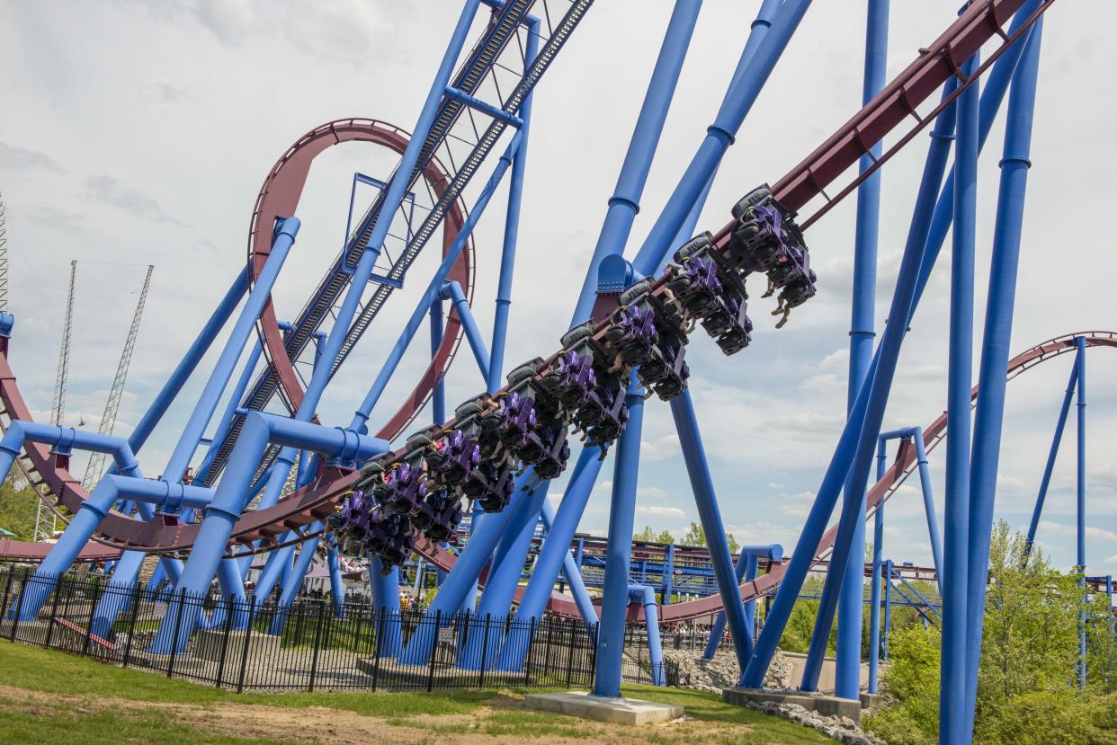 A man was sent to the hospital after he was possibly struck by the Banshee roller coaster at Kings Island Wednesday evening, park officials said in a statement.