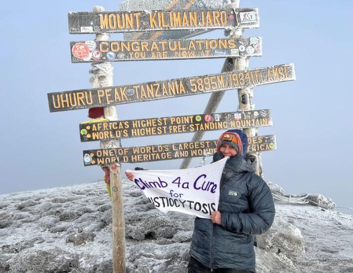 Wendy Nelson, whose mother died from Alzheimer's disease and father suffers from it, on a climb up Mt. Kilimanjaro