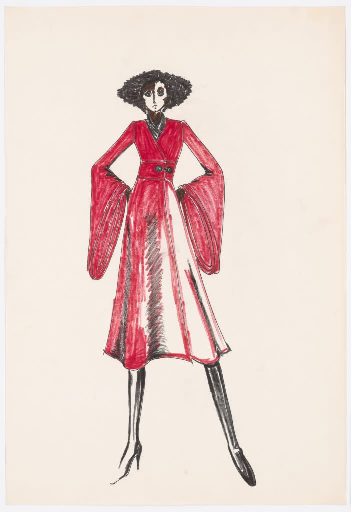 Costume design drawings illustrated by Julio Martinez for Diana Ross in “Mahogany” (1975)
