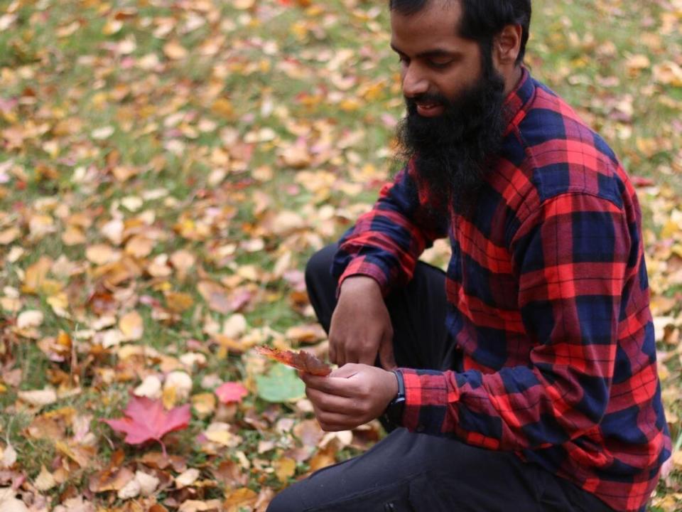 Omair Imtiaz has found good reasons, from saving time and money to keeping weeds in check, for mowing his leaves.  (Submitted by Omair Imtiaz - image credit)