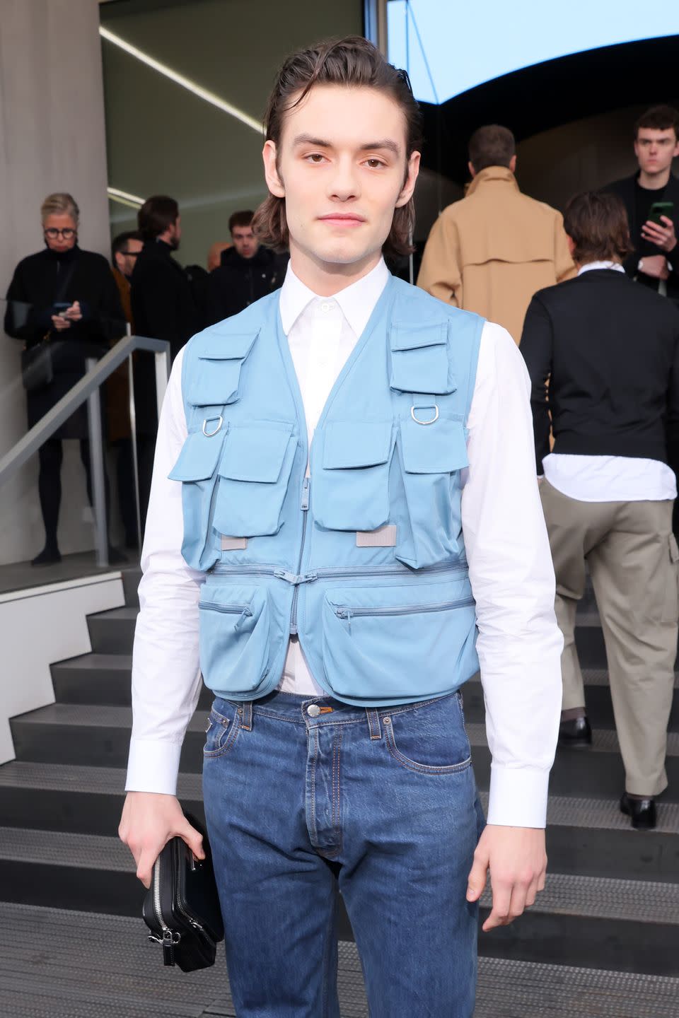 prada arrivals milan fashion week menswear fallwinter 2024 2025