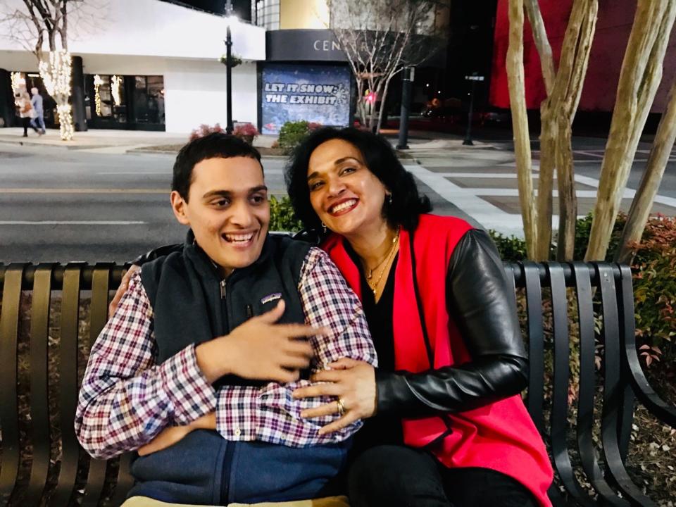 Mamta Mishra with her son, Parag.