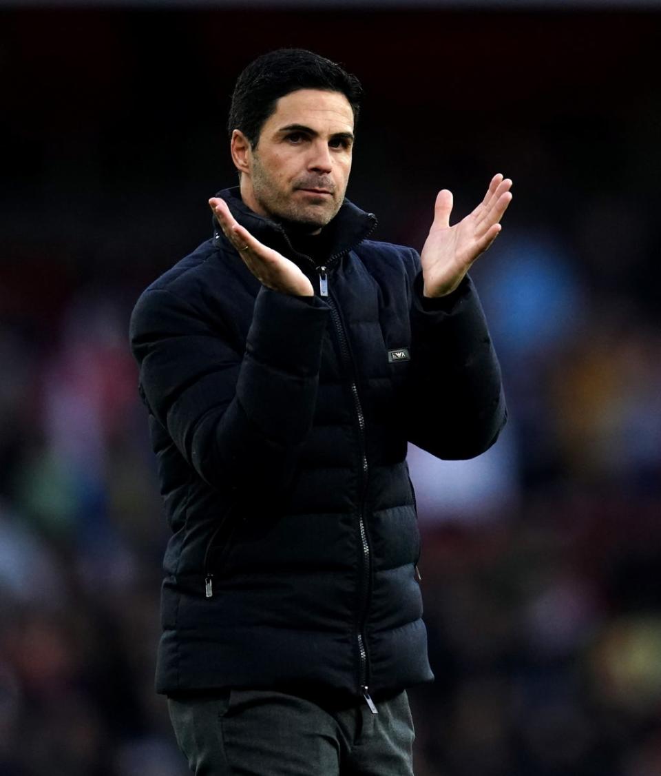 Mikel Arteta will come up against Watford and Roy Hodgson on Sunday (John Walton/PA) (PA Wire)