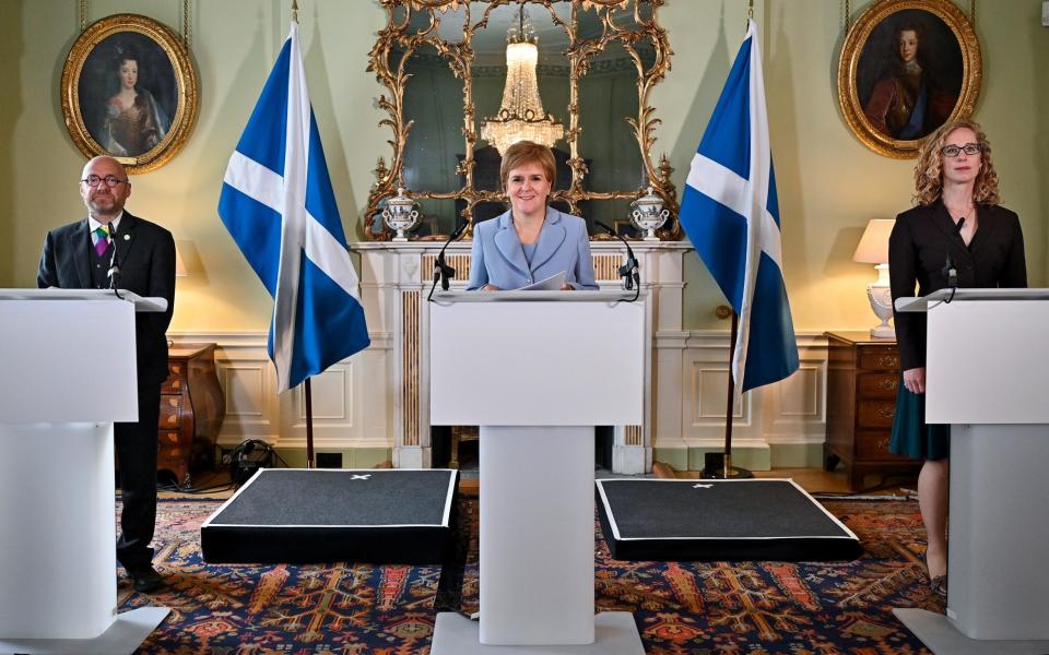 Nicola Sturgeon SNP Scottish Greens Scotland North Sea oil rigs gas production ban - Jeff J Mitchell/Pool/Getty Images