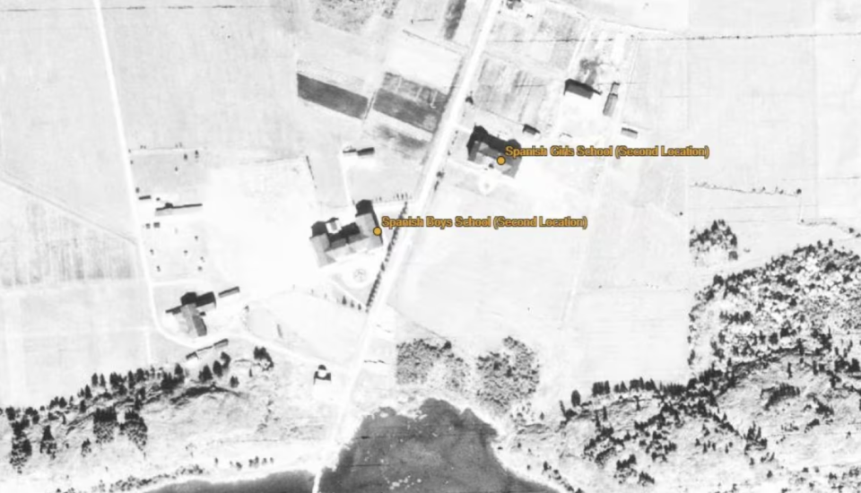 The new Indian Residential Schools Interactive Map contains historical aerial photos, giving users a glimpse of what the institutions used to look like. (Indian Residential Schools Interactive Map)