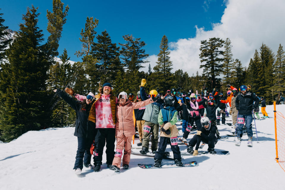 Boarding for Breast Cancer group photo. <em>Photo: Peter Morning/Mammoth Mountain</em><p>Peter Morning/Mammoth Mountain</p>