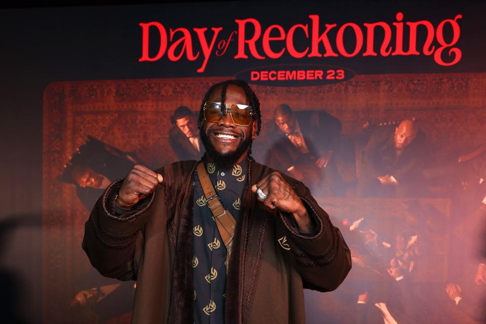 RIYADH, SAUDI ARABIA - DECEMBER 19: Deontay Wilder poses for a photo as he arrives ahead of the Day of Reckoning Fight Night on December 19, 2023 in Riyadh, Saudi Arabia. (Photo by Richard Pelham/Getty Images) ORG XMIT: 776075357 ORIG FILE ID: 1867845000