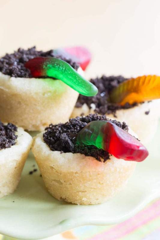 <p>Cupcakes & Kale Chips</p><p>This easy recipe starts with a store-bought sugar cookie dough with Oreo dirt, gummy worms and chocolate ganache to make a tasty but gross treat the kids will love.</p><p><strong>Get the recipe: <a href="https://cupcakesandkalechips.com/worms-dirt-cookie-cups/" rel="nofollow noopener" target="_blank" data-ylk="slk:Worms and Dirt Cookie Cups;elm:context_link;itc:0;sec:content-canvas" class="link rapid-noclick-resp">Worms and Dirt Cookie Cups</a></strong></p>