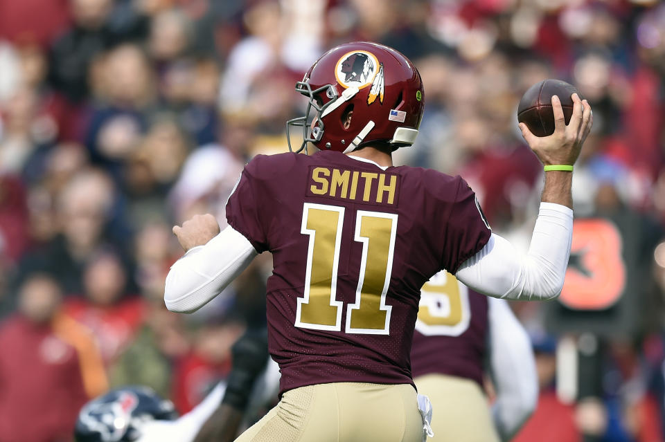 Alex Smith in action in 2018. (Photo by Patrick McDermott/Getty Images)