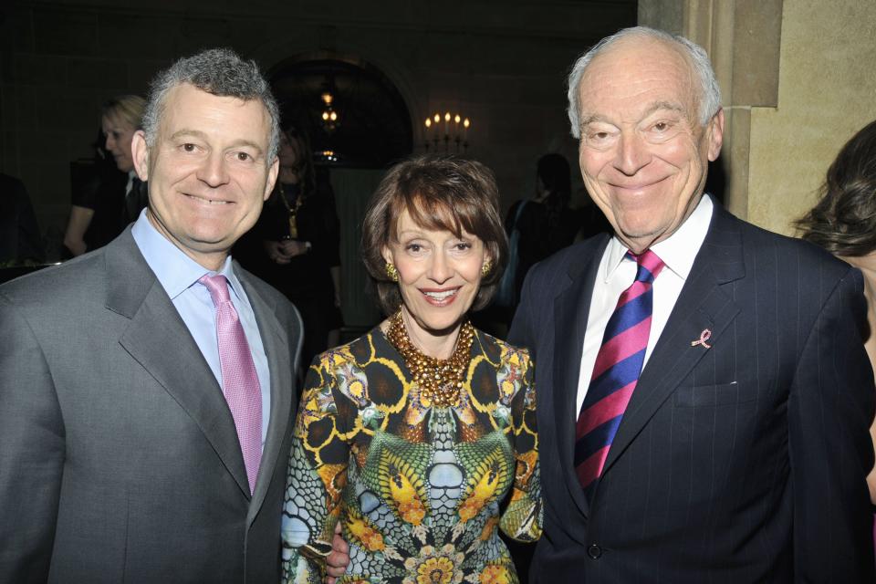 William P. Lauder with his late mother, Evelyn, and father Leonard A. Lauder.