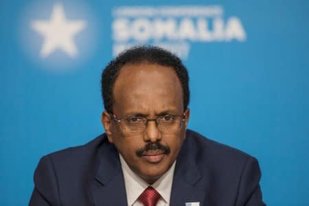 FILE PHOTO: Mohamed Abdullahi Mohamed, President of Somalia, attends the London Somalia Conference' at Lancaster House, May 11, 2017. REUTERS/Jack Hill/Pool