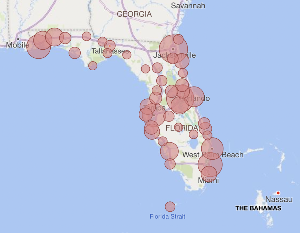 A heat map showing the areas across the state where families have already been approved by Family-Match and are waiting to be matched with a child in foster care. This month, 400 children in Florida have been adopted after community-based care organizations and their supporting providers used Family-Match to connect waiting children with waiting families, including 52 in Duval County (the second highest county in the state).