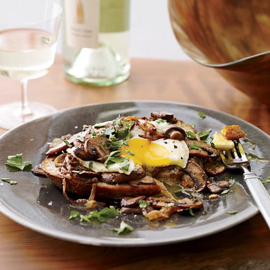 Sherried Mushrooms with Fried Eggs on Toast