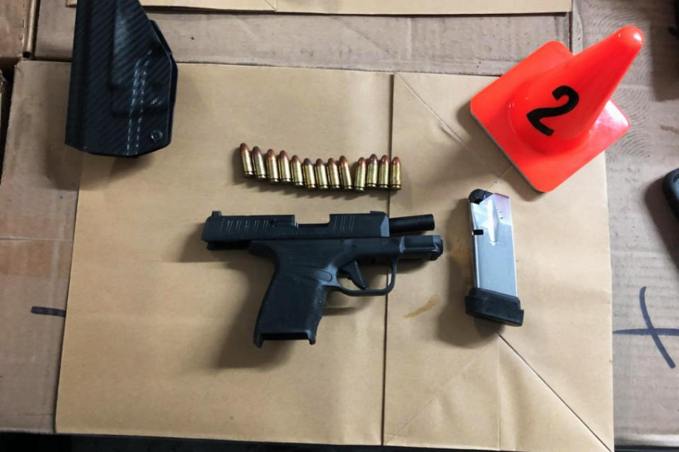 One of several loaded firearms seized by the York York City Sheriff from an illegal fight club in the Bronx. (NYC Sheriff via Twitter)