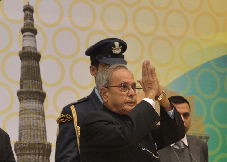 Indian President Pranab Mukherjee during the Valedictory Session of the 12th Pravasi Bharatiya Divas in New Delhi on January 9, 2014