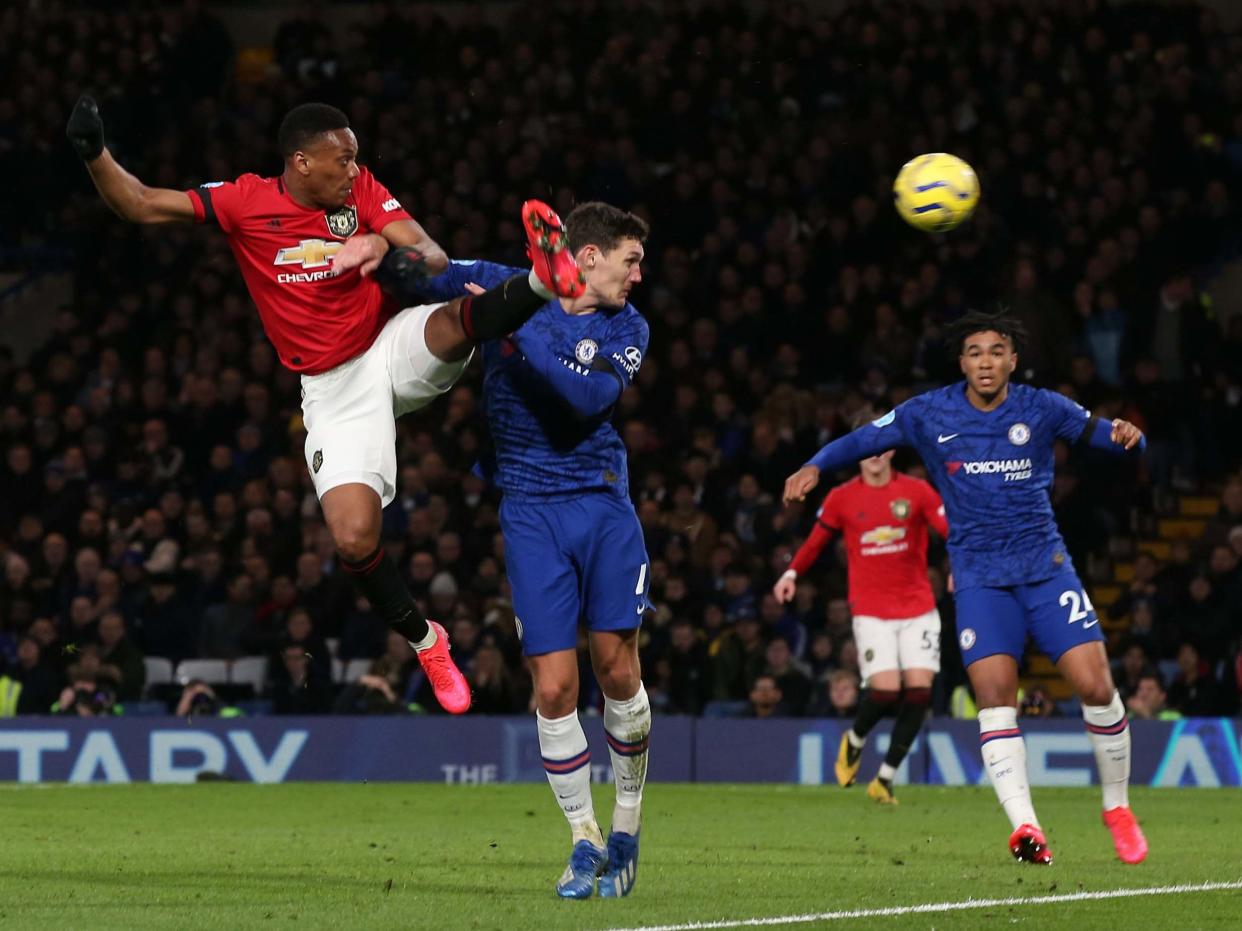 Anthony Martial of Manchester United scores their first goal: PA