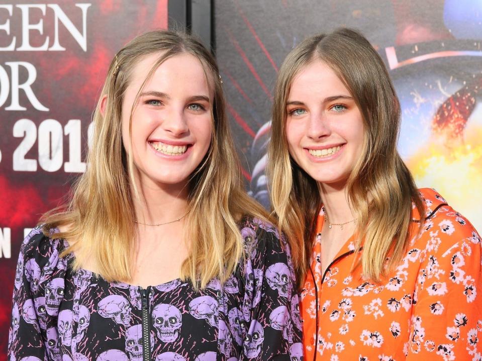 Cali and Noelle Sheldon at the premiere of horror film, "Us."