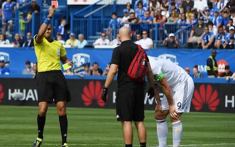  Zlatan Ibrahimovic a straight red card  - Credit: Action Images 