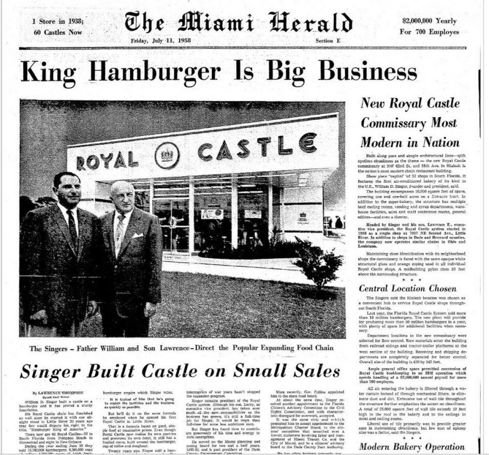 News coverage of Royal Castle in 1958.