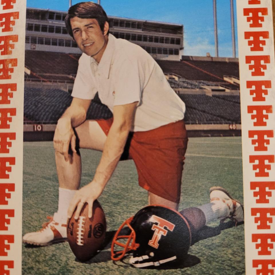 Steve Sloan, who coached Texas Tech to a 10-2 season in 1976, died Sunday at age 79. Sloan is pictured on the cover of the 1975 Tech football media guide when he was starting the first of his three seasons with the Red Raiders.