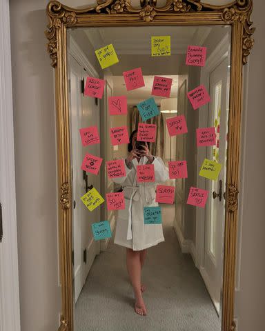 <p>Instagram/demilovato</p> Demi Lovato shows off a motivational sticky-note mirror on Instagram