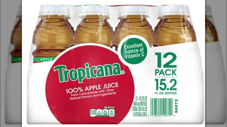 Tropicana apple juice bottles