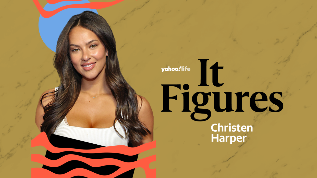 Christen Harper explains how her Sports Illustrated Swimsuit career is a full-circle moment. (Illustration by Quinn Lemmers for Yahoo / Photo: Getty Images)