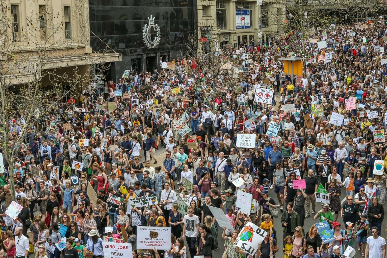 Protesters marching in Australia: Getty Images