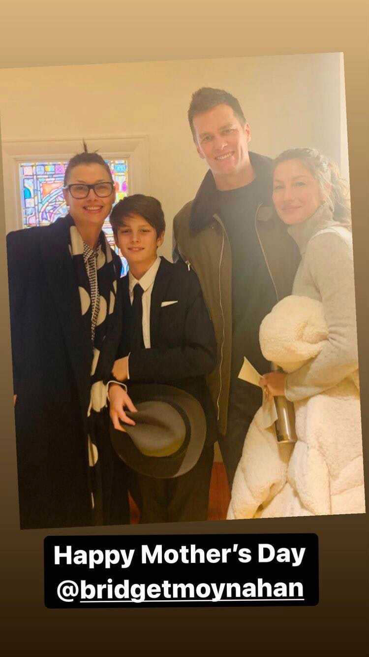 <p>Brady celebrated two of the moms in his life when he honored both wife Gisele Bündchen and ex Moynahan — mom to his oldest, son Jack — with a blended family photo on Sunday. </p>