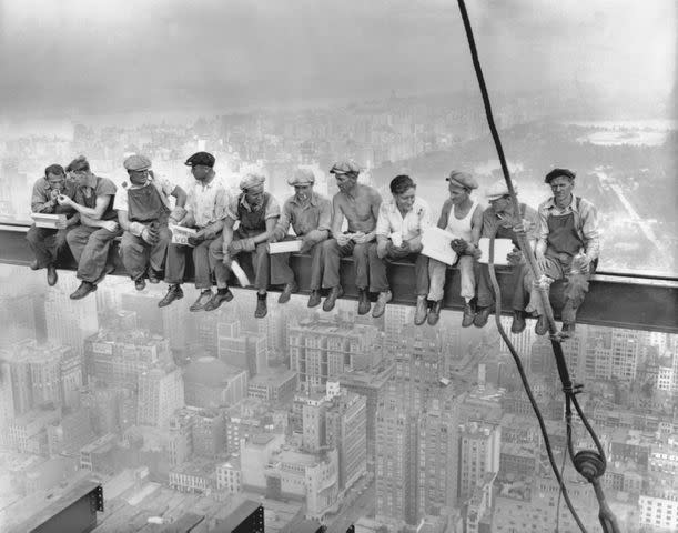 <p>Bettmann/Contributor</p> 'Lunch Atop a Skyscraper,' 1932