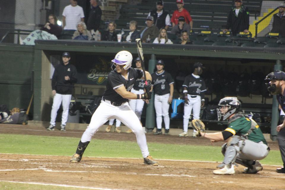 Calvary's Will Hampton at the plate against Savannah Country Day on March 7, 2024.