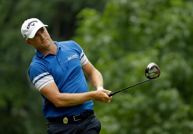 Alex Noren competes in the 2016 PGA Championship on July 30, 2016 in Springfield, New Jersey