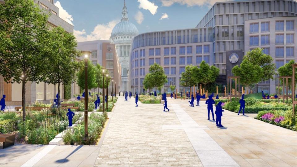 Render of the new public square (LDA Design)