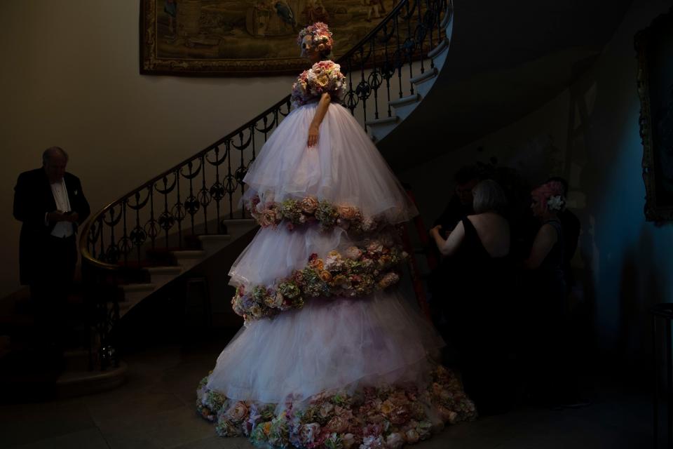 Johnathan Kayne’s gown is featured in the entrance, worn by Bailey Mae Anderson at the  Swan Ball at Cheekwood Mansion  in Nashville , Tenn., Saturday, June 4, 2022.