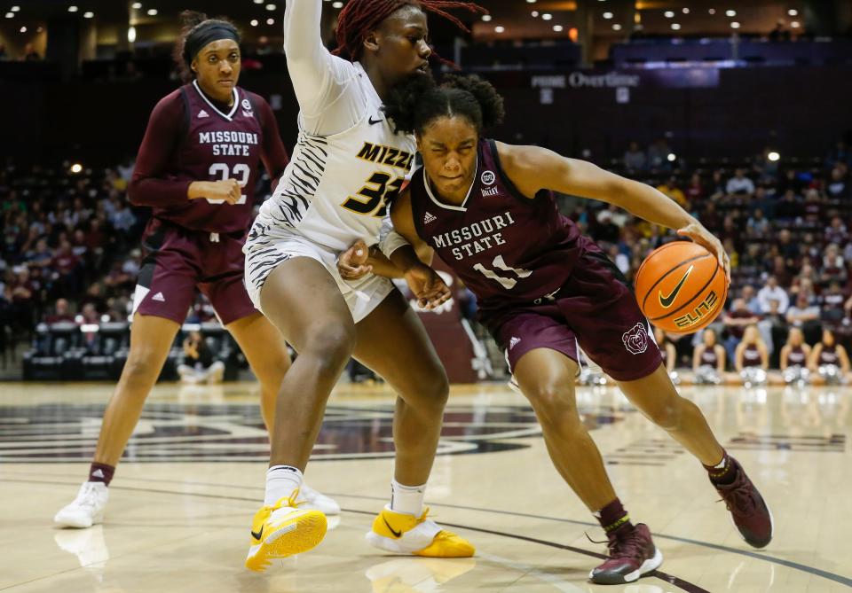 Brice Calip, of Missouri State, during the Lady Bears game against Mizzou at JQH Arena on Friday, Dec. 10, 2021.