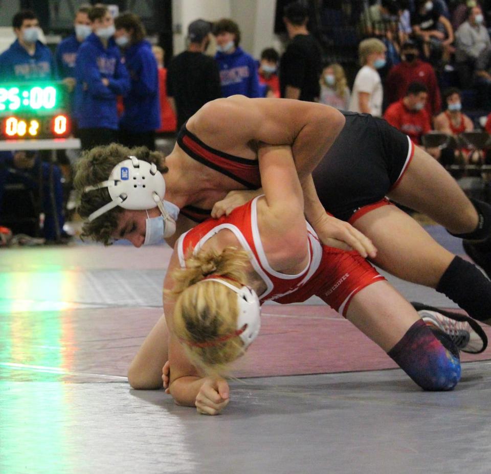 Canisteo-Greenwood's Colton Havens controls his opponent during the Mark Stephens Classic Wrestling Tournament over the weekend.