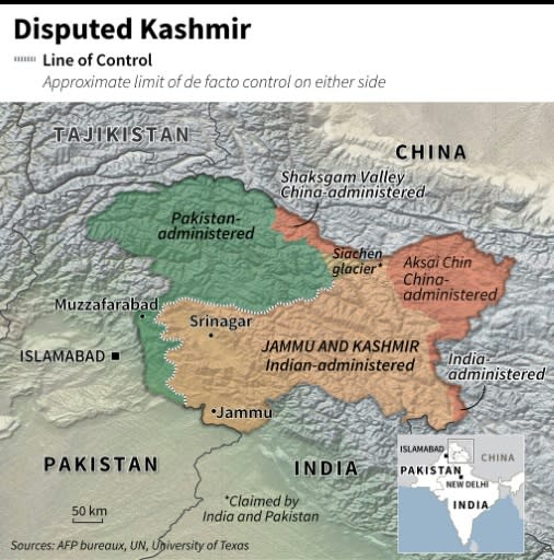 Map of disputed Kashmir