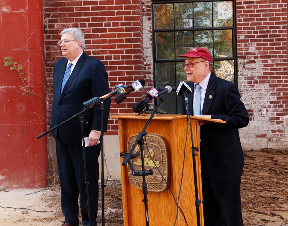 Congressman Steve Cohen speaks during an announcement for $3 million grant for the Melrose High redevelopment site, on Monday, November, 27, 2023 at the Melrose High at 843 Dallas Street in Memphis, Tenn.