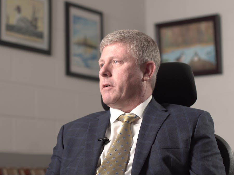 Rick White in an office at Red Onion prison.