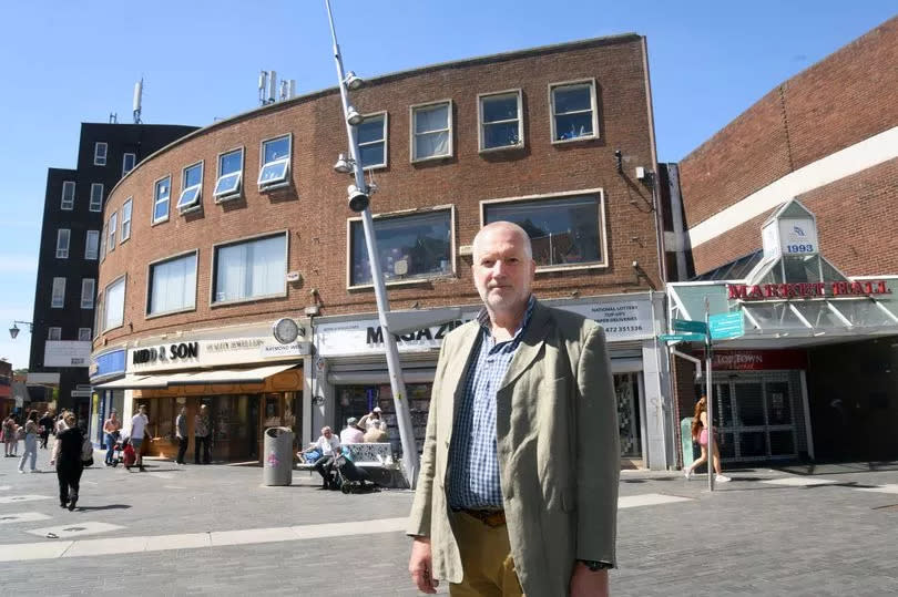 Cllr Steve Holland, pictured around the time the council purchased Freshney Place - he opposes the leisure scheme plans