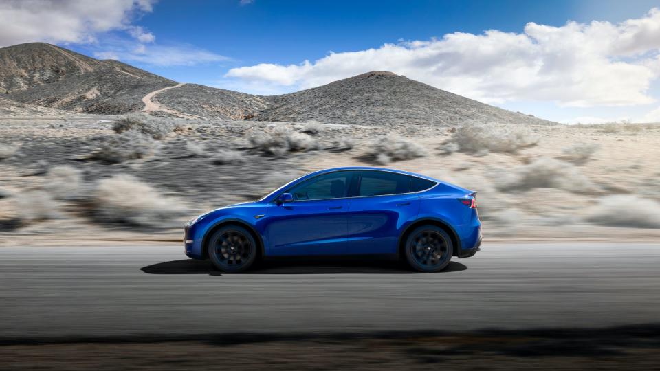 Model Y Side Blue