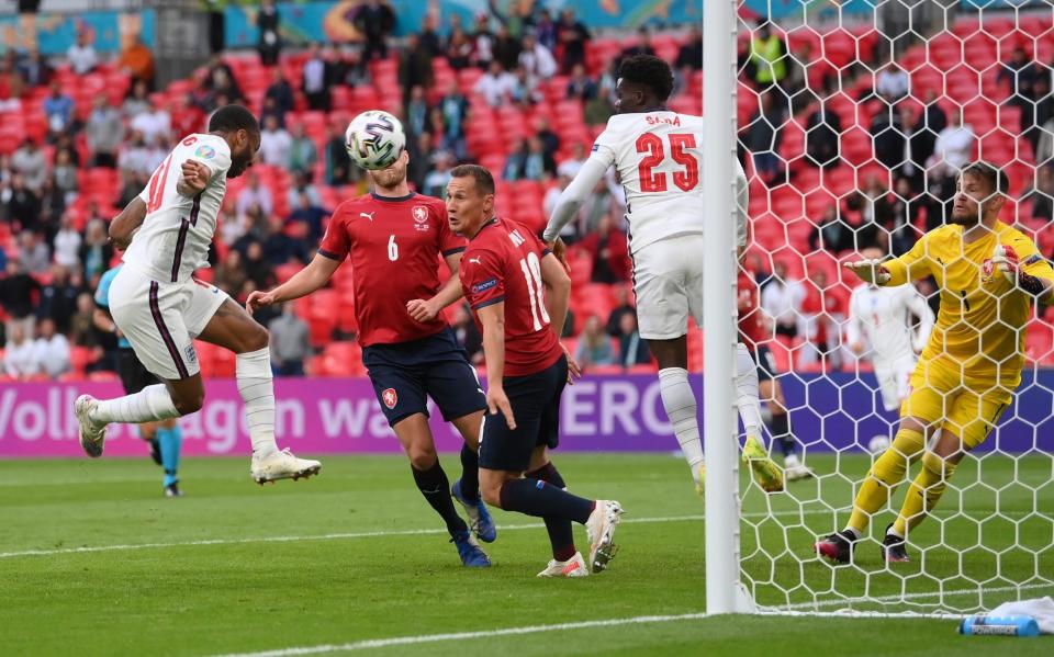 Raheem Sterling scores against Czech Republic at Euro 2020 - GETTY