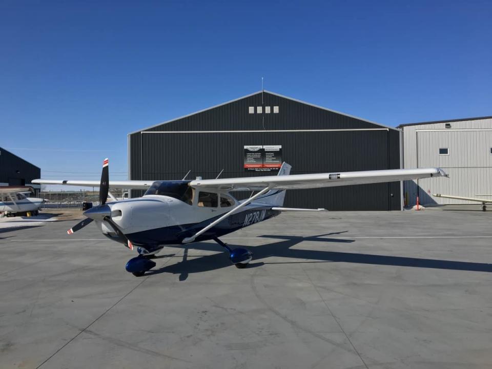 Saskatoon Police Service's plane, a Cessna 182 model, is part of their air support unit, which has been in service since the mid-2000's.  (Saskatoon Police Service - image credit)