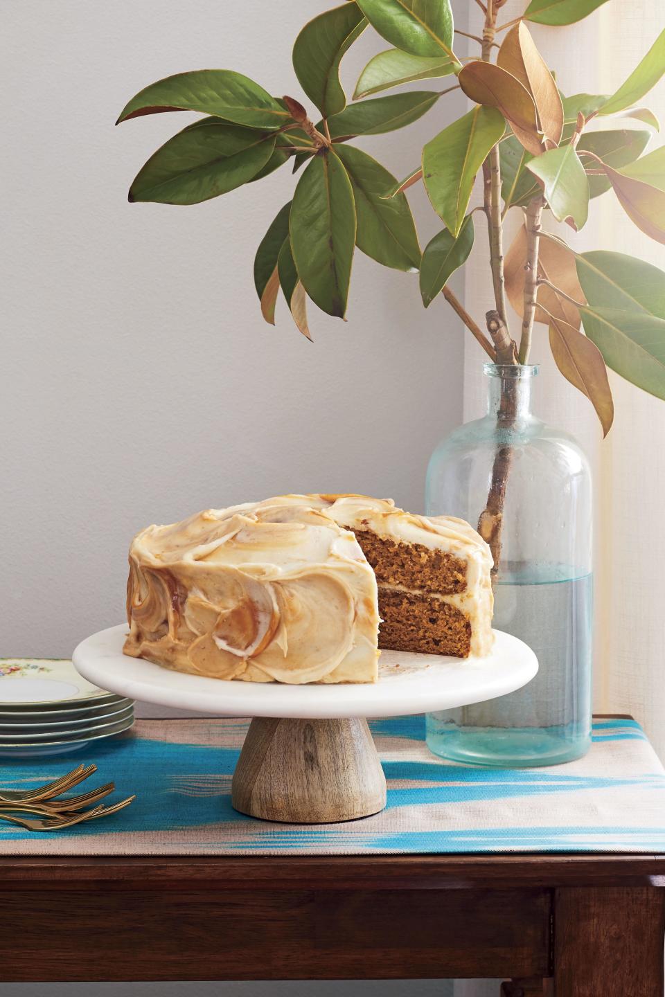 Pumpkin Layer Cake with Caramel-Cream Cheese Frosting