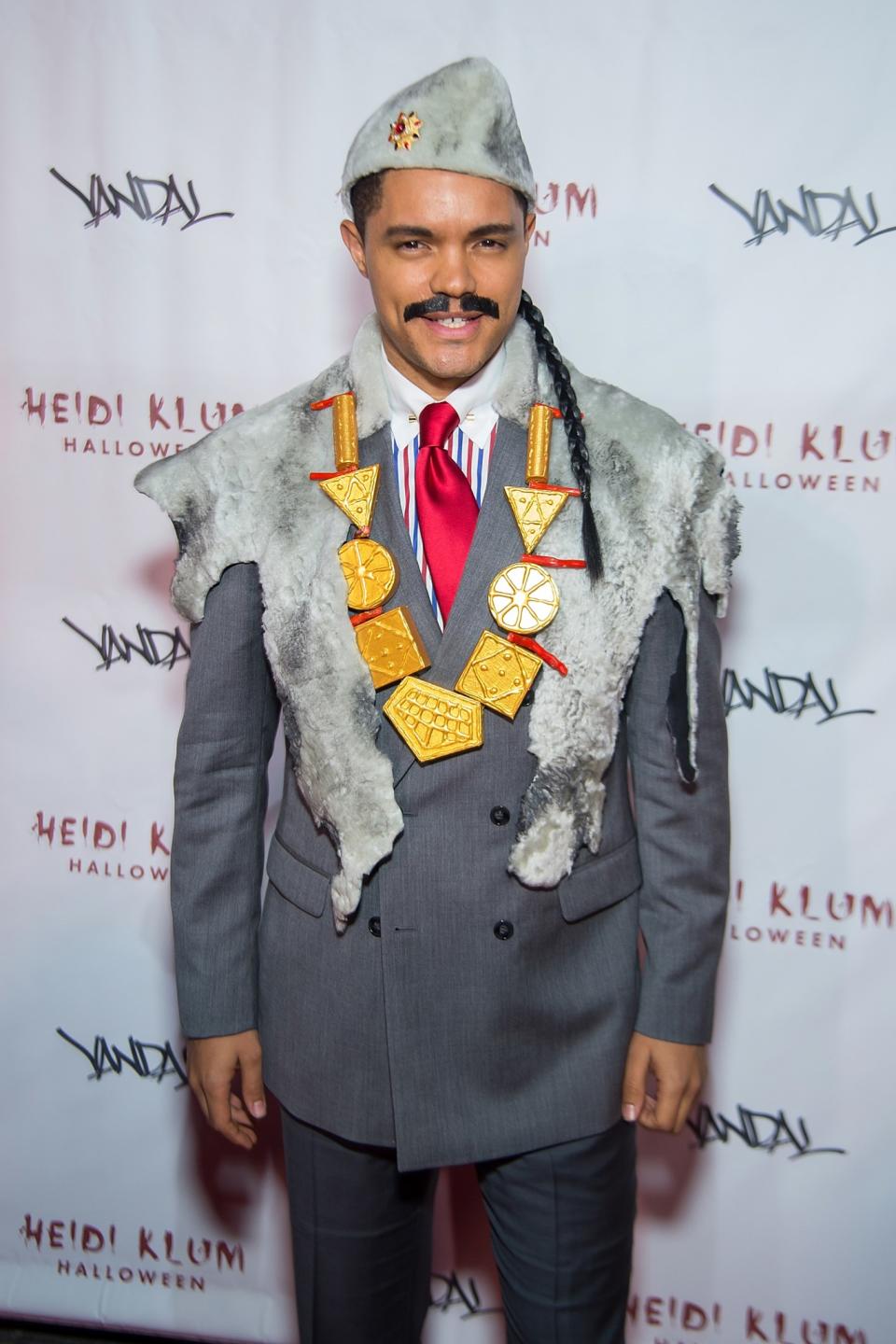 <p>The <i>Daily Show</i> host got his Eddie Murphy on as the Prince of Zamunda Halloween this year. No dancing potential wife in tow. (Photo: Getty Images) </p>