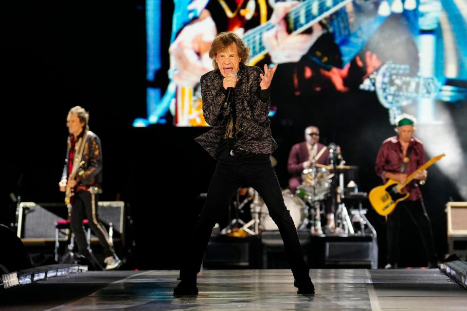 Mick Jagger is shown during the Rolling Stones May 23 concert at MetLife Stadium in East Rutherford.