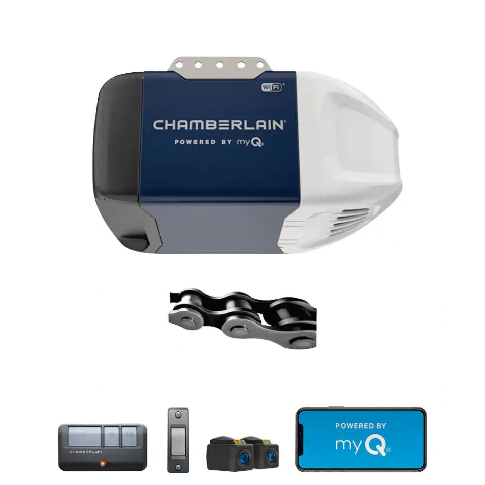 Chamberlain Chain Drive Garage Door Opener with Wi-Fi. Image via Canadian Tire.