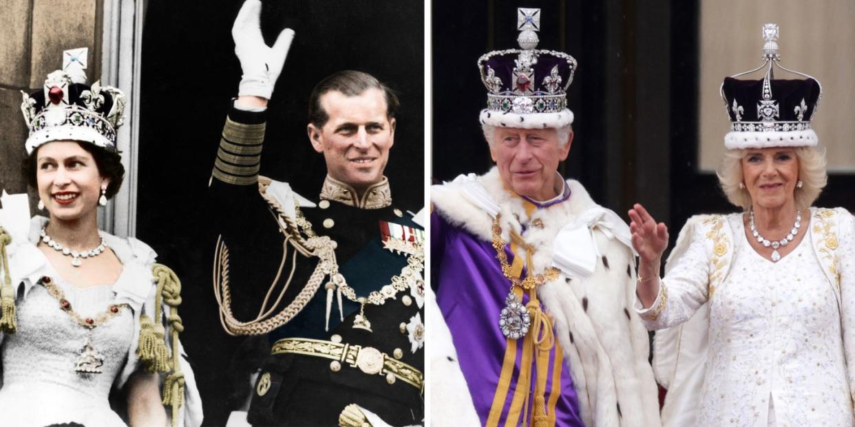 charles and elizabeth coronation photos compared