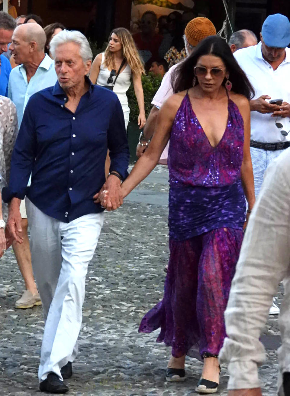 Catherine Zeta-Jones Wears Jessica Simpson’s 2005 VH1 Awards Dress While on Vacation in Italy